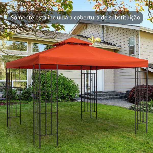 Toldo de Substituição 3x3m para Pérgolas Toldo de Substituição de Pérgolas de Jardim Terracota