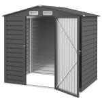 Abrigo de Jardim 2,27 m² 190x131x188 cm com 2 Ventilações Porta com Fechadura para Armazenamento de Ferramentas Cinza