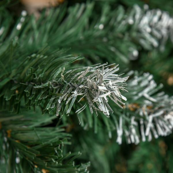 Árvore de Natal Artificial Ø90x180cm com 1111 Ramos de PVC e 59 Pinhas Base Dobrável e Suporte de Aço Decoração de Natal para Interiores Verde