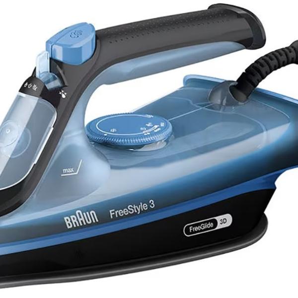 Ferro de Engomar a Vapor FreeStyle 3 FI 3194 2400W (Preto/Azul) - BRAUN