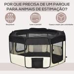 Parque para Animais de Estimação Dobrável com 2 Portas e Almofada Tecido Oxford Ø120x58 cm Preto