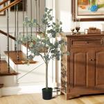 Eucalipto Artificial 150 cm Planta Artificial Decorativa Grande Árvore Artificial de Interior com 230 Folhas Verde