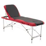 Marquesa de Massagem Dobrável e Portátil com Altura Ajustável e Apoio para a Cabeça 210x81x62 - 85 cm Vermelho e Preto