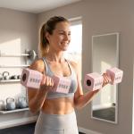 Halteres Ajustáveis 5 kg Conjunto de Halteres com Pega Antiderrapante Conjunto de Halteres para Treino Rosa