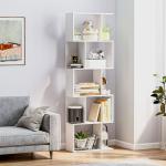 Estante de 5 Níveis em Forma de S com 10 Prateleiras para Quarto Escritório Sala 60x24x184,5 cm Branco
