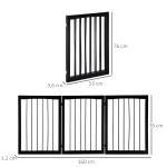 Barreira de Segurança Dobrável de 3 Painéis Portátil para Animais de Estimação 160x76 cm para Portas Escadas Corredores Marrom escuro