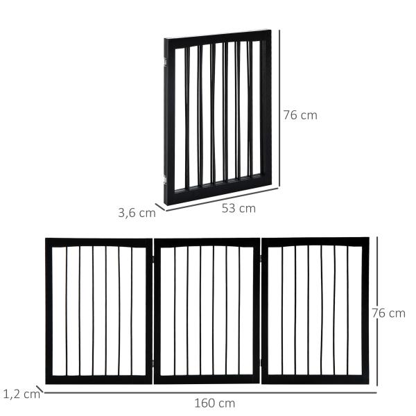 Barreira de Segurança Dobrável de 3 Painéis Portátil para Animais de Estimação 160x76 cm para Portas Escadas Corredores Marrom escuro