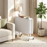 Mesa Dobrável de Cozinha para 4 - 6 Pessoas Mesa de Sala de Jantar Dobrável com Rodas e Laterais Dobráveis 120x80x73 cm Branco