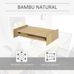 Suporte para Monitor de Bambu Organizador de Escritório para Monitor Portátil 48x25,5x11,5 cm Madeira