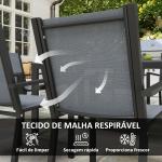 Conjunto de Mesa e Cadeiras de Jardim com Cadeiras Empilháveis e Estrutura de Aço para Terraço e Pátio Cinzento Claro