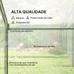 Estufa com Janela Porta Estrutura de Aço e Cobertura de Plástico Impermeável Anti - UV 180x100x168 cm Transparente