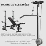 Banco de Pesos Multi Funcional Banco de Musculação Ajustável em 6 Posições 180x134x200cm Prata e Preto