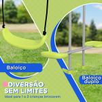 Baloiço para Crianças Baloiço Jardim com 1 Baloiço Simples 1 Planador e Anti - UV 255x160x180 cm Cinza e Verde