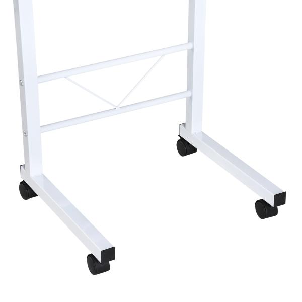 Mesa de computador para Hogar escritorio Altura Ajustável Mesa Compacta com Rodas 60x40x68 - 78cm Cor Branco