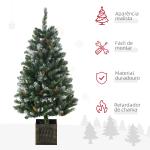 Árvore de Natal Artificial Nevada Altura 120 cm com 328 Ramos e Suporte Metálico Verde