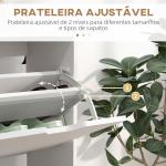 Sapateira para 16 Pares de Sapatos com 4 Gavetas e Prateleiras Ajustáveis 95x26x95 cm Branco
