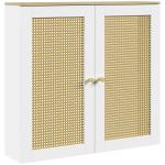 Cobre - radiador com 2 Portas em Rotim para Sala e Quarto 78x19x75 cm Branco