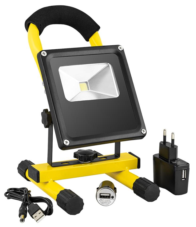 Projector LED SMD t/ Obras IP65 Branco F. 6000K 10W (Recarregável)