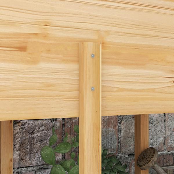 Mesa de Cultivo de Madeira Horta Elevada 115x55x80 cm com Tecido não Tecido para Cultivo de Plantas Verduras Flores Madeira