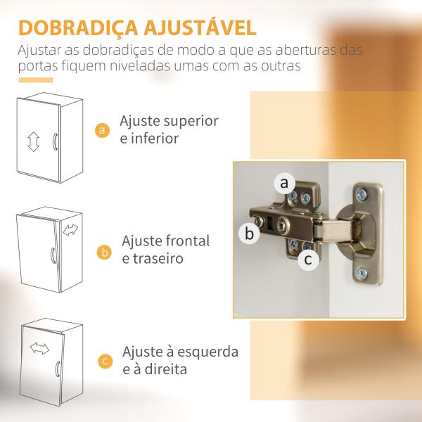 Armário de Arrumação Alto com 4 Portas Prateleiras Ajustáveis para Sala de Estar 100x39,5x183,5 cm Branco