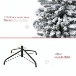 Árvore de Natal Estreita 270 cm com Efeito Neve, 1014 Ramos e Suporte Metálico, Verde e Branco