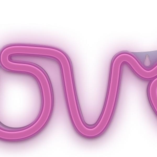 Luz Decorativa LED Neon Rosa LOVE - FOREVER