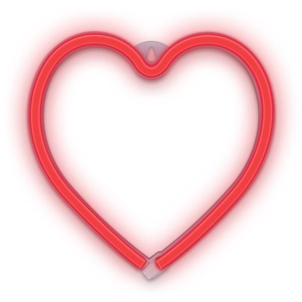 Luz Decorativa LED Neon Vermelho em Forma de Coração - FOREVER