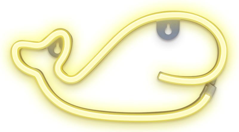 Luz Decorativa LED Neon Branco Quente em Forma de Baleia - FOREVER