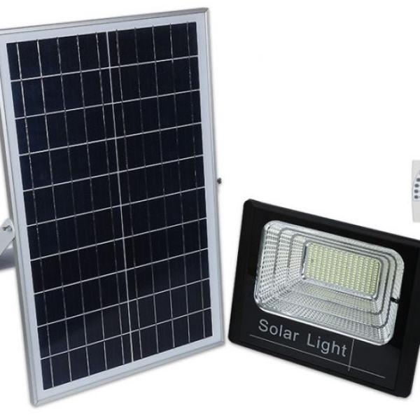 Kit Projector LED 200W Branco F. 6000K c/ Sensor + Painel Solar (IP67)
