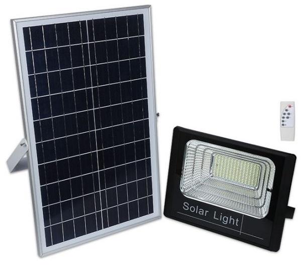 Kit Projector LED 200W Branco F. 6000K c/ Sensor + Painel Solar (IP67)