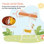 Balanço de Jardim Exterior Balanço de Jardim Infantil de 2 Lugares com Padrão de Leão Carga 60 kg 110x70x110 cm Amarelo