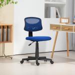 Cadeira de Escritório sem Apoio para os Braços com Encosto de Malha Respirável Altura Ajustável 43x48x78 - 88 cm Azul