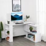 Secretária com Estantes Mesa de escritório 5 Prateleiras 120x110x74cm Branco