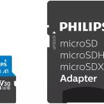 Cartão Memória MicroSDXC Card 128GB Class 10 UHS - I U3 + Adaptador - PHILIPS