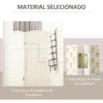 Separador de Ambientes de 3 Painéis Biombo Dobrável 135x180 cm Polipropileno Branco