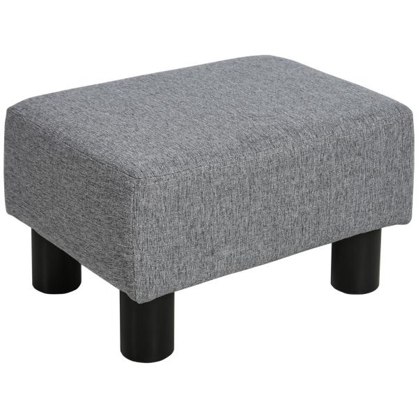 Apoio para os Pés de Sala de Estar Banco Retangular com Estrutura de Madeira para Sala de Estar 40x30x24 cm Cinzento