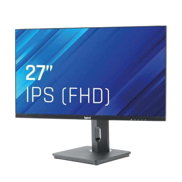Monitor Iggual 27" IPS 100 Hz 1 ms VGA e HDMI com regulação em altura e pivot multimédia — Recondicionado