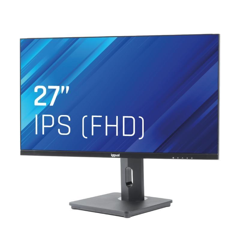 Monitor Iggual 27" IPS 100 Hz 1 ms VGA e HDMI com regulação em altura e pivot multimédia — Recondicionado