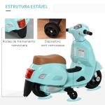 Moto Elétrica Infantil Licenciada com Faróis Buzina com 4 Rodas Brinquedo Criança acima de 18 Meses Verde 66,5x38x52 cm