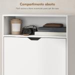 Sapateira Estreita com 3 Gavetas Rebatíveis Prateleiras Ajustáveis e Compartimento Aberto Capacidade para 12 - 18 Pares Branco