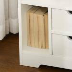 Mesa de Cabeceira Moderna com 2 Gavetas e 3 Compartimentos para Sala de Estar Quarto Carga 30 kg 40x30x60 cm Branco