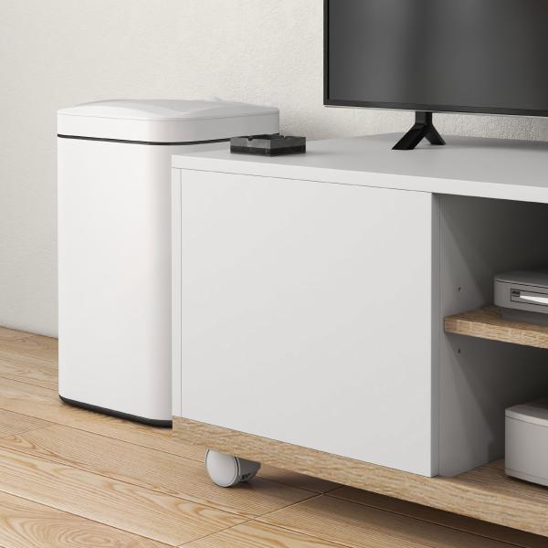 Móvel de TV Mesa de Sala de Estar Moderna de TV de 42 Polegadas com 4 Rodas 80x45x39,5 cm Branco