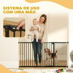 Barreira de Segurança Extensível para Portas e Escadas com Fechamento Automático e Sistema de Duplo Bloqueio 74 - 147,5x76,2 cm Preto