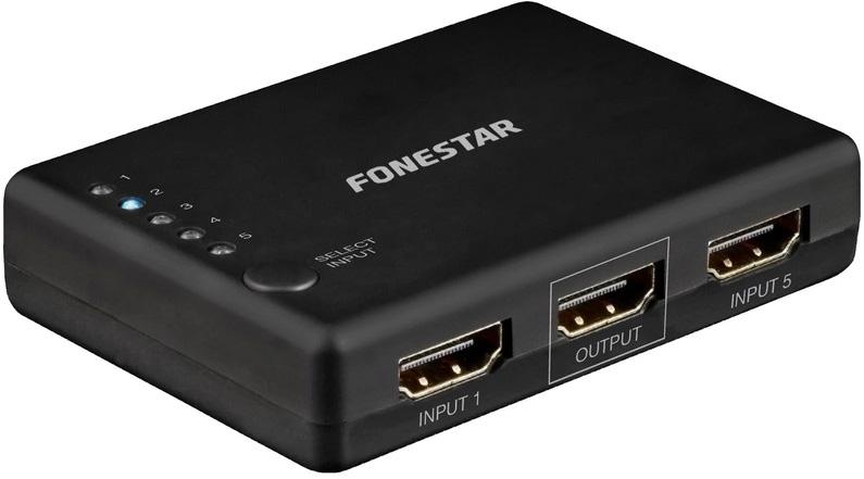 Seletor HDMI 5 Entradas / 1 Saída UHD 4K@60Hz - FONESTAR