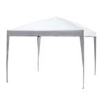 Tenda Dobrável 2,95x2,95 cm com Bolsa de Transporte Altura Ajustável Anti - UV e Impermeável para Terraço Pátio Branco Prateado