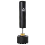 Saco de Boxe de Pé para Adultos 170 cm Altura Ajustável em 3 Níveis Punching Ball com Base Preenchível Ø50x 170 cm Preto