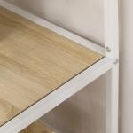Estante de Armazenamento para Livros com Estrutura de Aço para Escritório Sala de Estar Estúdio 83x34x180cm Carvalho e Branco