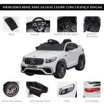 Carro Elétrico Infantil Mercedes AMG 12V com Controle Remoto Música Luzes Abertura da Porta Passeio para Crianças 3 - 5 Anos Branco 115x70x55 cm