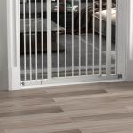 Barreira de Segurança para Cães com Largura Ajustável 74 - 94 cm e Extensão para Escadas e Portas Branco