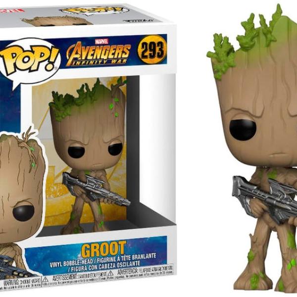 Figura Pop! Marvel Teen Groot com Arma Avengers Infinity War - FUNKO